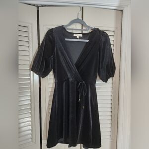 BeBop Shimmering Black Wrap Dress